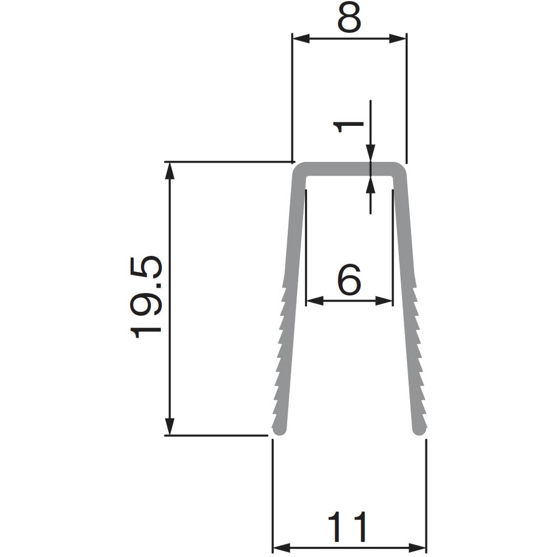 もんぷー 上吊式引戸金具用下ガイド用レール FG-210(KR-010)「アトム