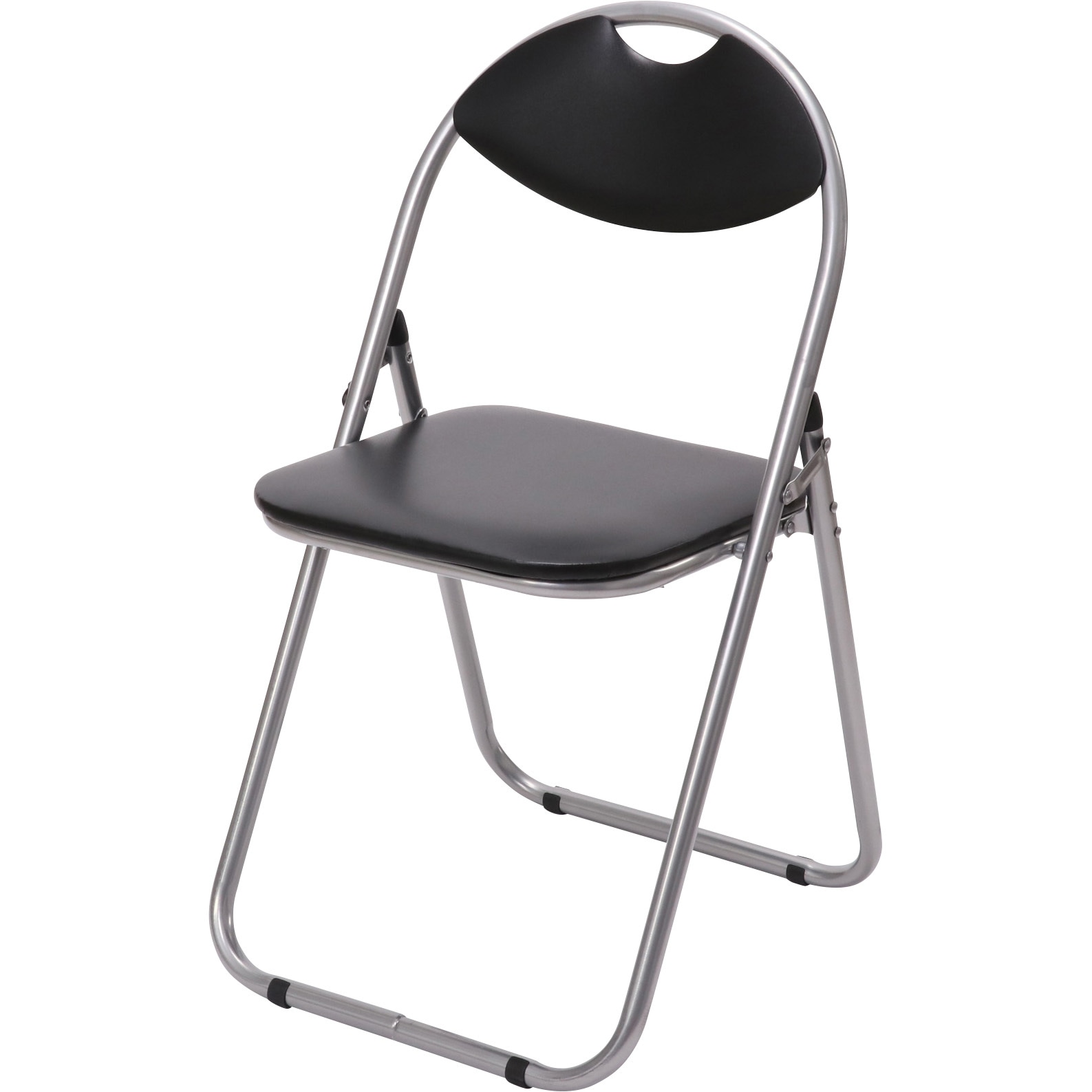 パイプ椅子 折りたたみ式 6脚入り モノタロウ ブラック色 本体幅450mm