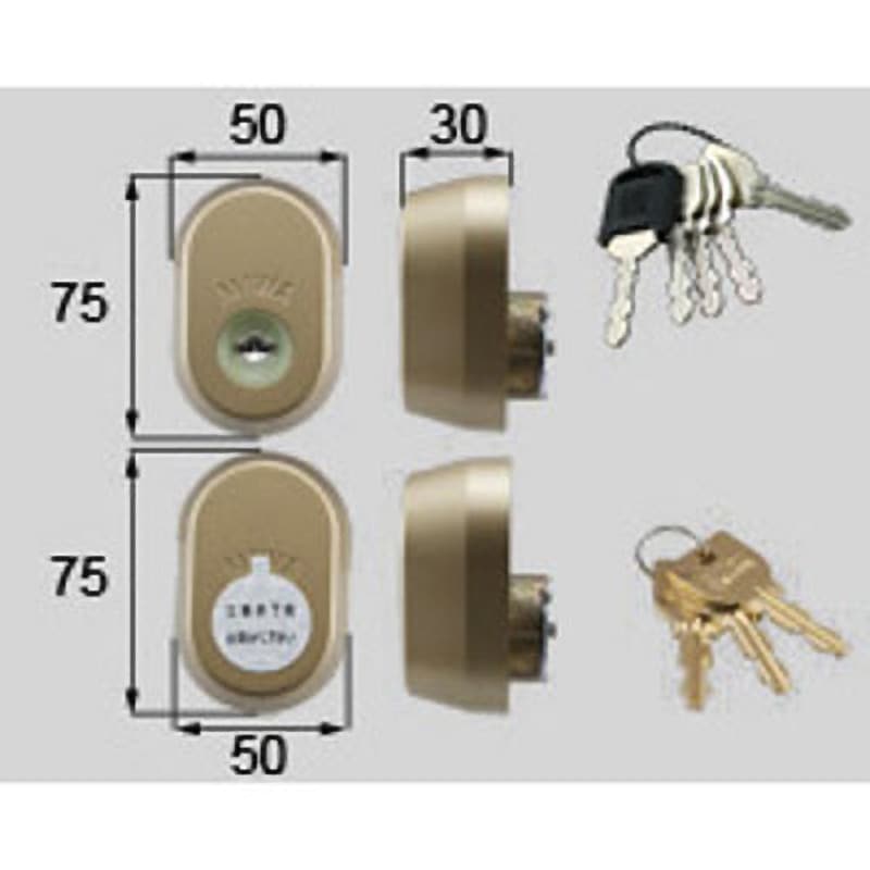 G8DL1442 プッシュプルハンドル用(UR)シリンダセット(40mm)ドア用 新日軽(LIXIL) ゴールド色   G8DL1442