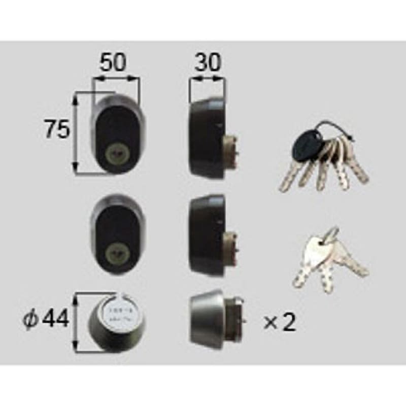 J8SD1211 (PS)シリンダセット(40mm)ドア厚+アリッツクラス同一キーセット 新日軽(LIXIL) ブラウン系色   J8SD1211