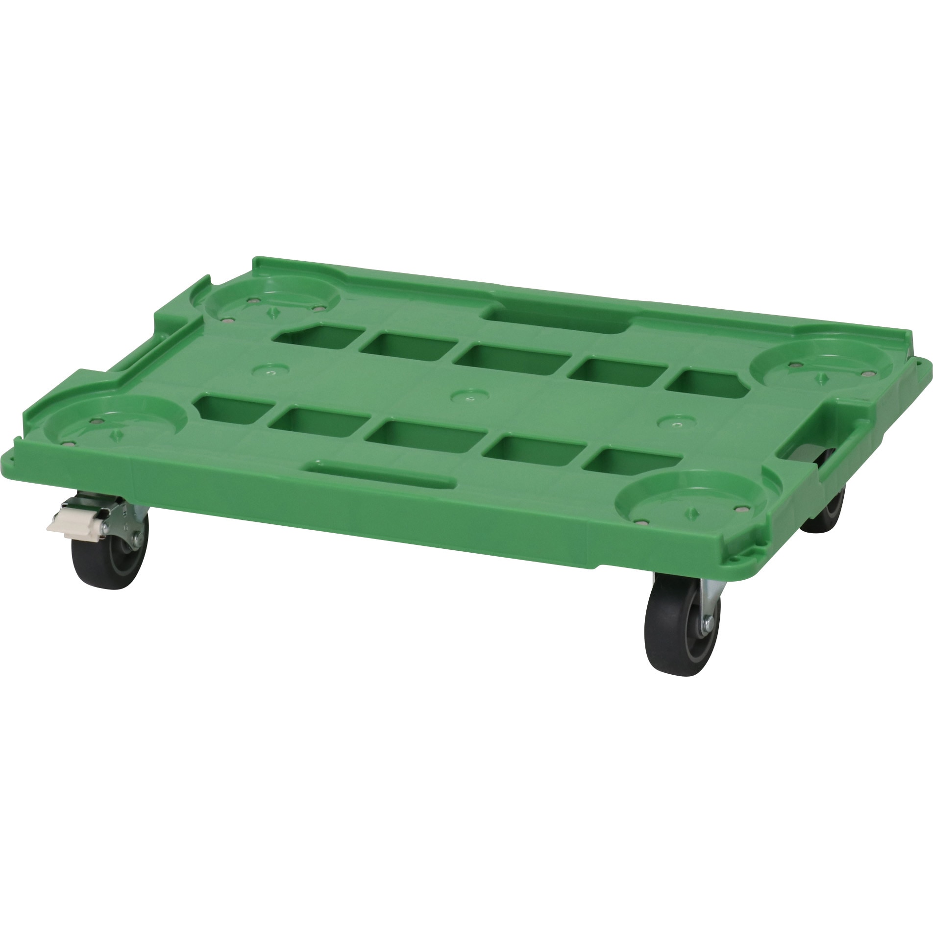 折りたたみコンテナ(50L)用台車 樹脂製 ストッパー付 エラストマー車輪