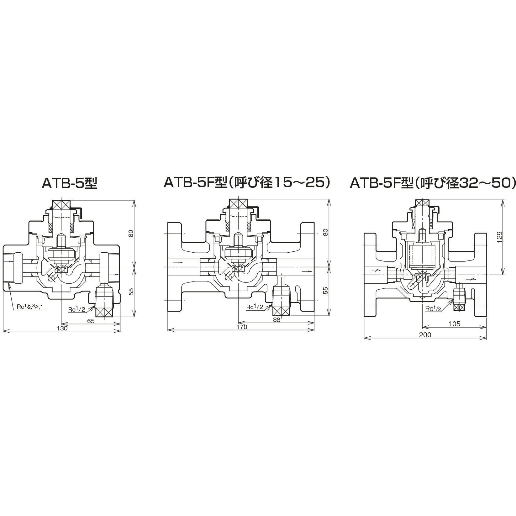ATB5F-G スチームトラップ ベン フランジ 最高使用圧力1MPa 呼び径(B)1 