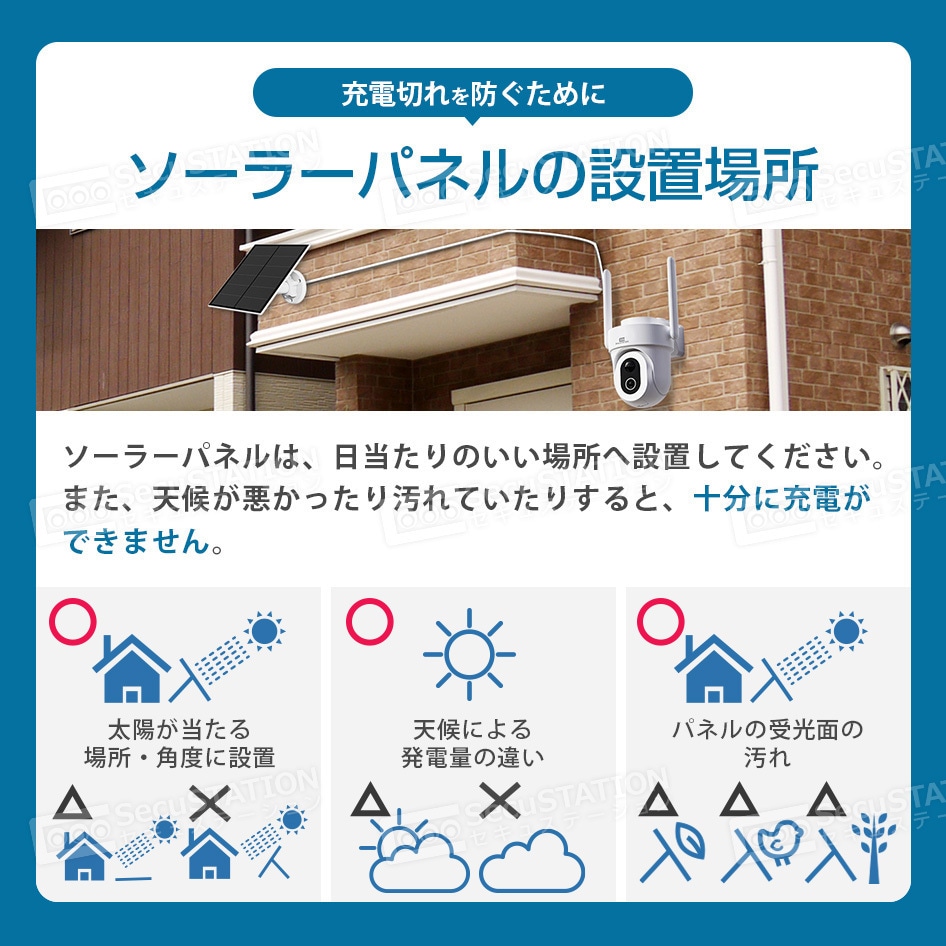 SecuSTATION ソーラー防犯カメラ 300万画素 ソーラー防犯カメラ 300万画素 SecuSTATION
