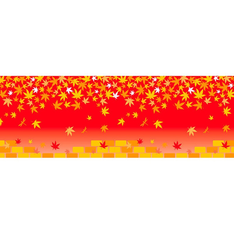 PA4-0426 ビニール幕秋のイメージ(もみじとレンガ) 1本 アルファ[販促] 【通販モノタロウ】