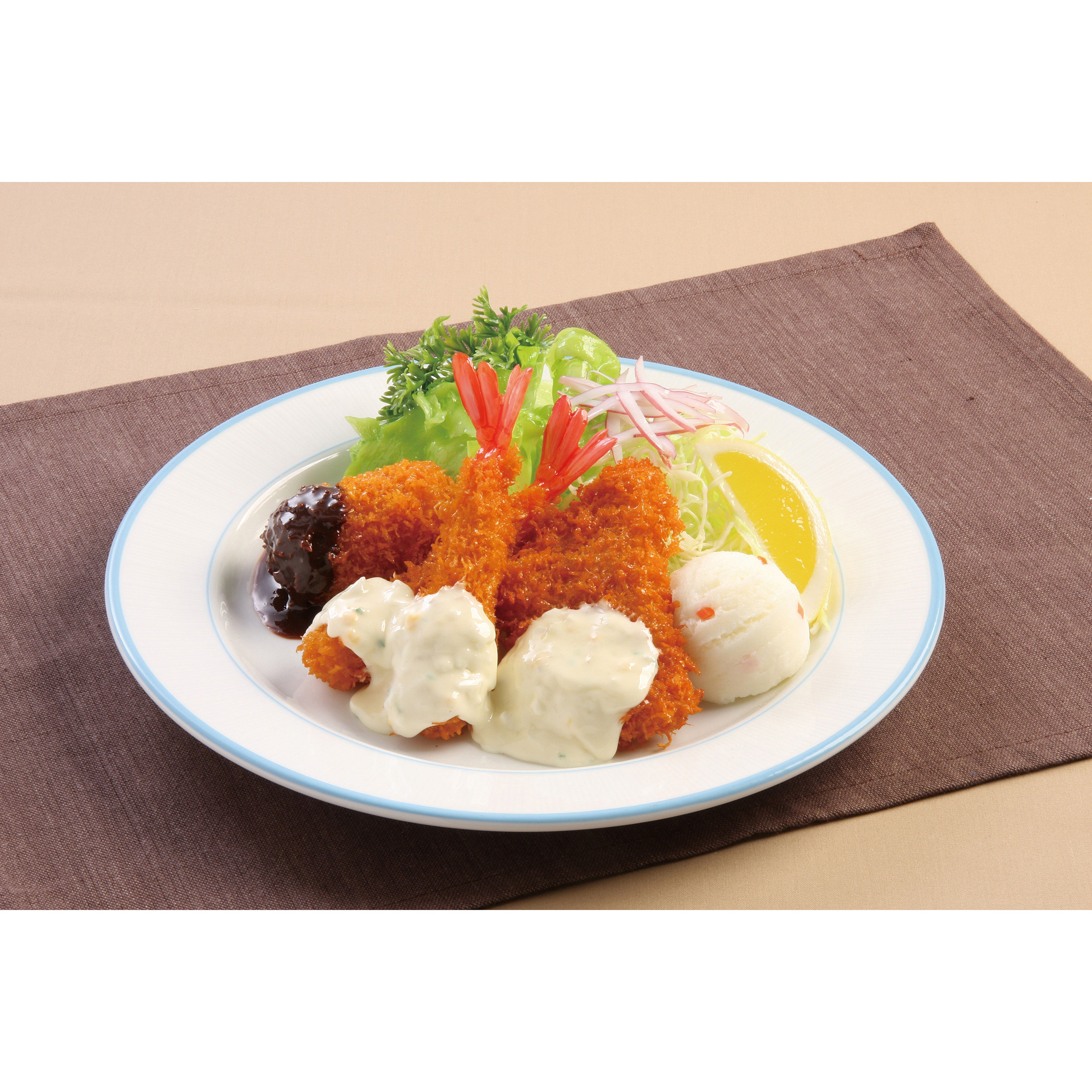 03-04 ミックスフライ 食品サンプル(洋食レストラン) 1点 いわさき
