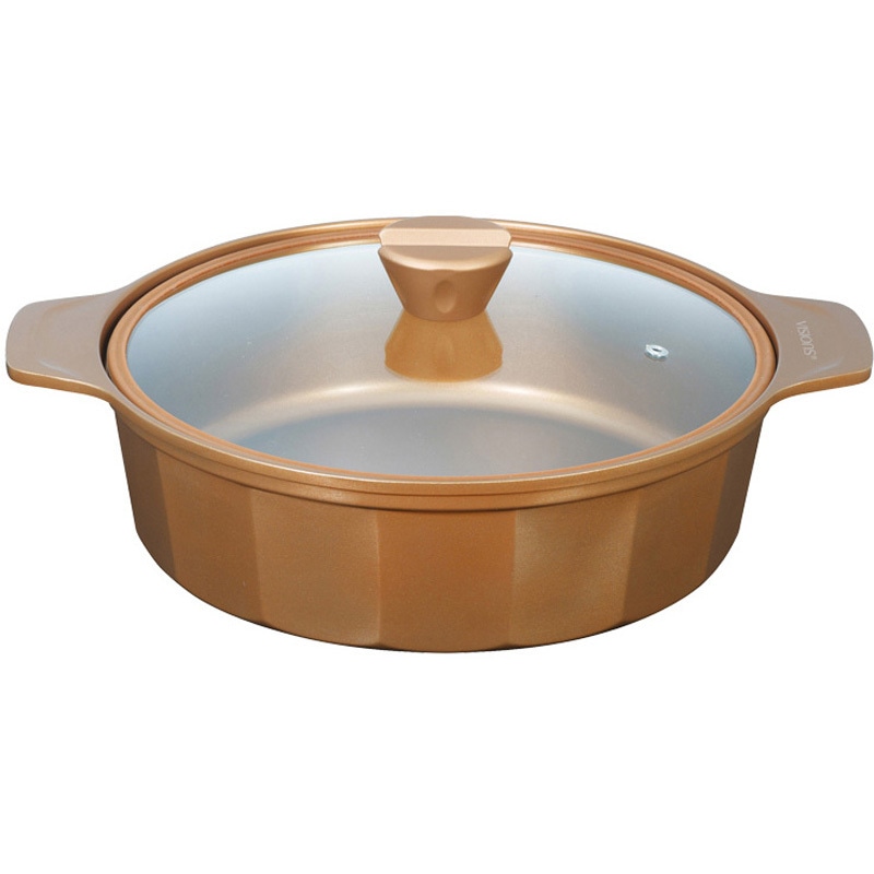 CP-8806 VISIONS GOLD Coating IH対応卓上鍋 VISIONS サイズ28cm  CP-8806