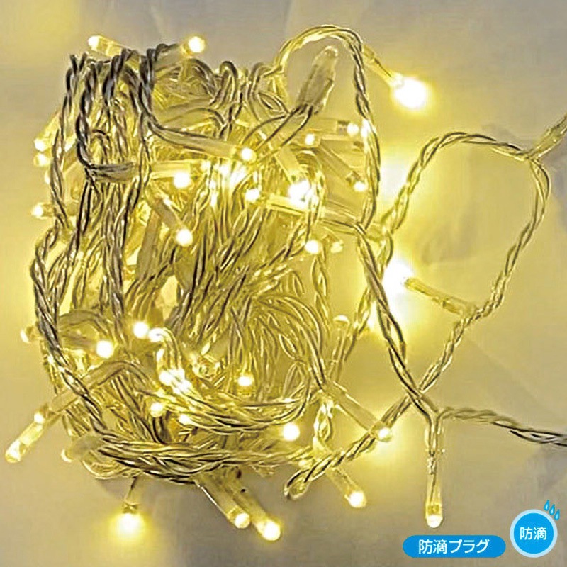 TG5-1003FG 防滴100球LEDフラッシュライト(ゴールド) アルファ[販促] 全長8m  TG5-1003FG