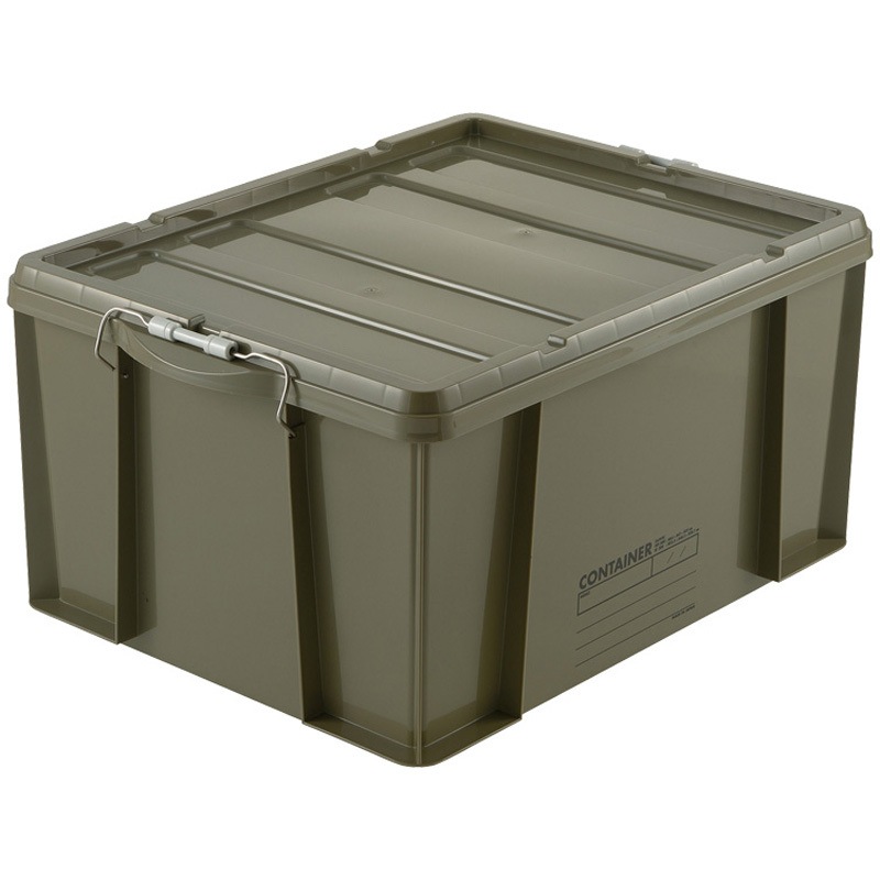 66WB ラッチコンテナ Richell(リッチェル) バックル式 グリーン色 容量66L 外寸(幅×奥行×高さ)640×470×320mm 1セット(8個)