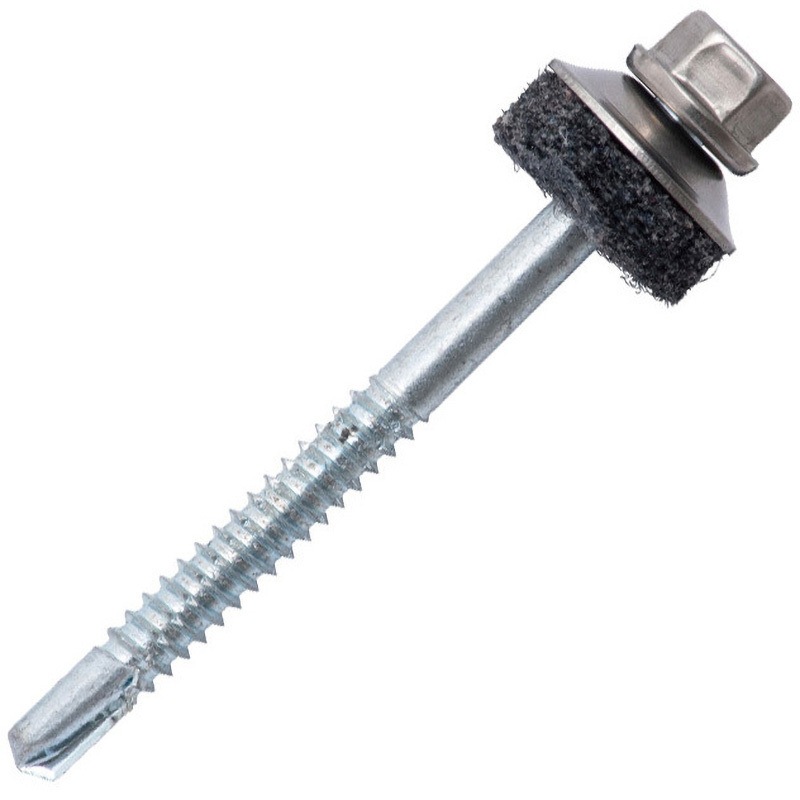 6990CY2 ダンバ ステンキャップ 山座セット ネオパッキン 座金外径20mm 若井産業 (ねじ部)三価ユニクロ 六角 ねじ径6mm全長90mm 1袋(100セット) 6990CY2