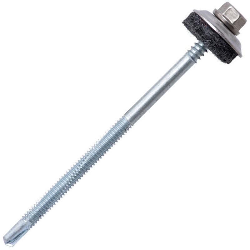 6915NTY ダンバ ステンキャップNT 山座セット ネオパッキン 座金外径25mm 若井産業 (ねじ部)三価ユニクロ 六角 ねじ径6mm全長115mm 1袋(100セット) 6915NTY