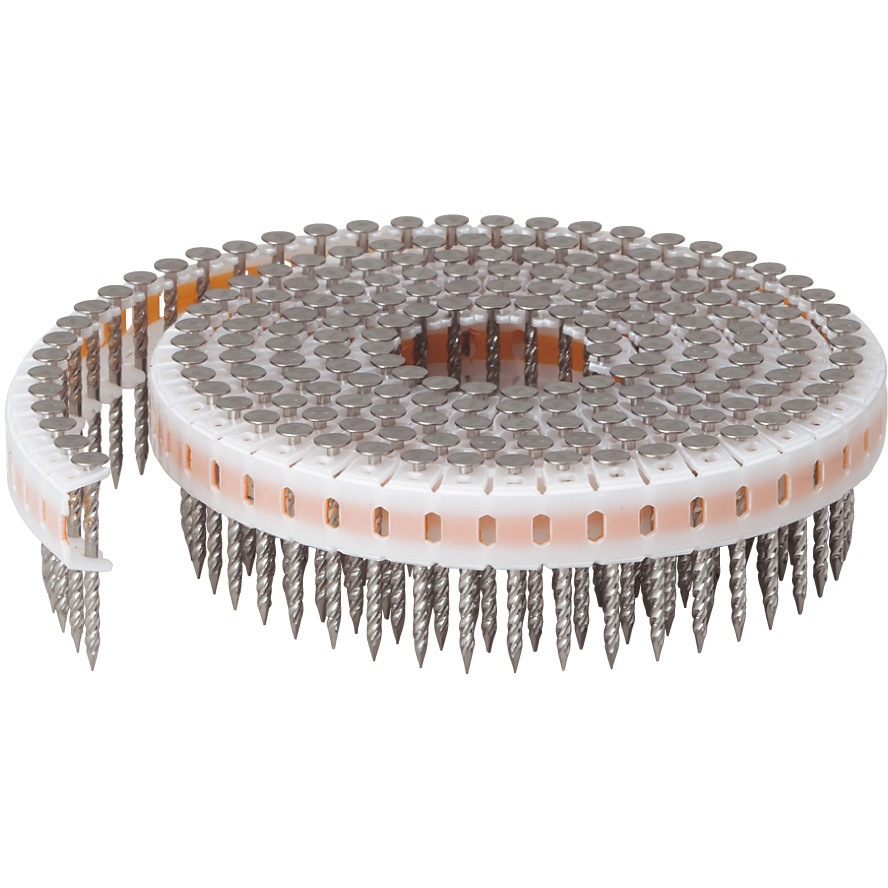 HCCSS38 垂直プラ連結釘 ステンレス スクリング 平頭 (2巻) 若井産業 呼び径1.83mm 全長38mm 1箱(200本×8巻) HCCSS38