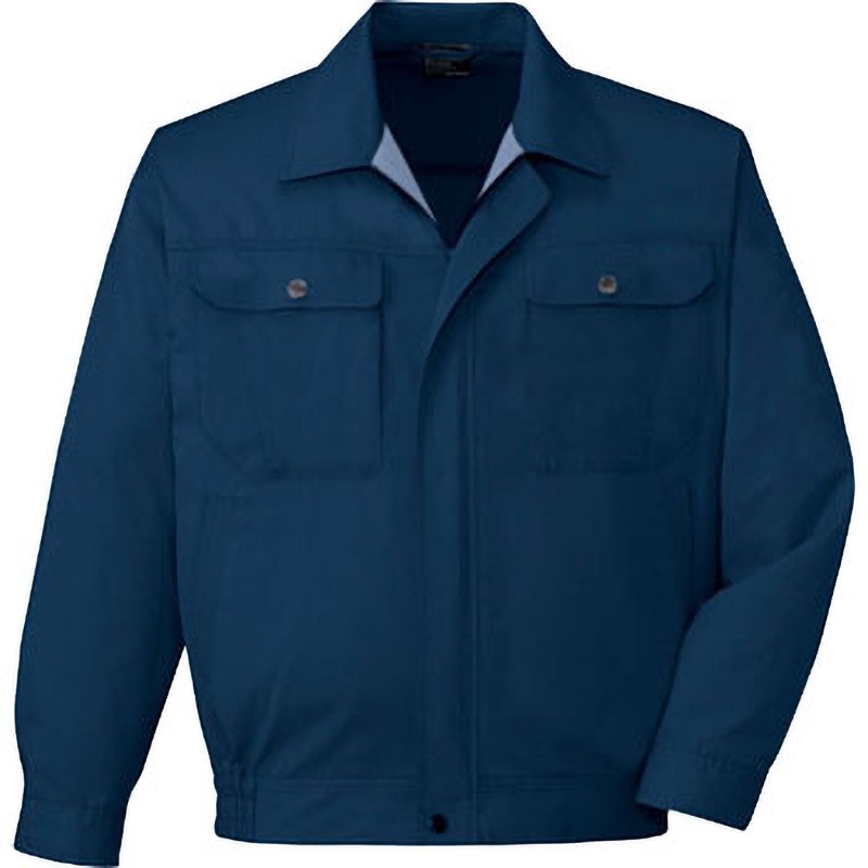 84500 84500 長袖ブルゾン(春夏用) 自重堂 ソフトバーバリー(帯電防止素材) ネイビー色 6L着丈74cm