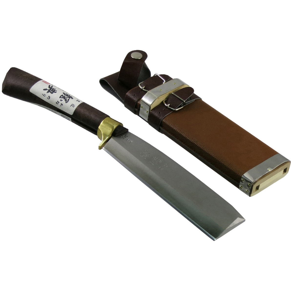 C-21 鋼付 最高級鞘鉈 顎付 コブ柄 鋼典 刃長180mm全長390mm C-21