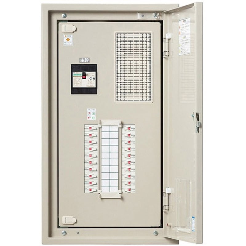 河村電器産業 EQF60518N 屋内用電灯分電盤 ベージュ 下部スペース（タテ555×ヨコ240mm）18+2 主幹容量ELB3P50A 河村電器産業 EVTA1018Nベージュ 電灯分電盤 自動点滅回路 マグネット1