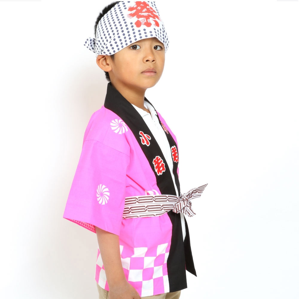 楽天市場】法被 子供 無地 不織布 ロング ハッピ (ハチマキ付) J