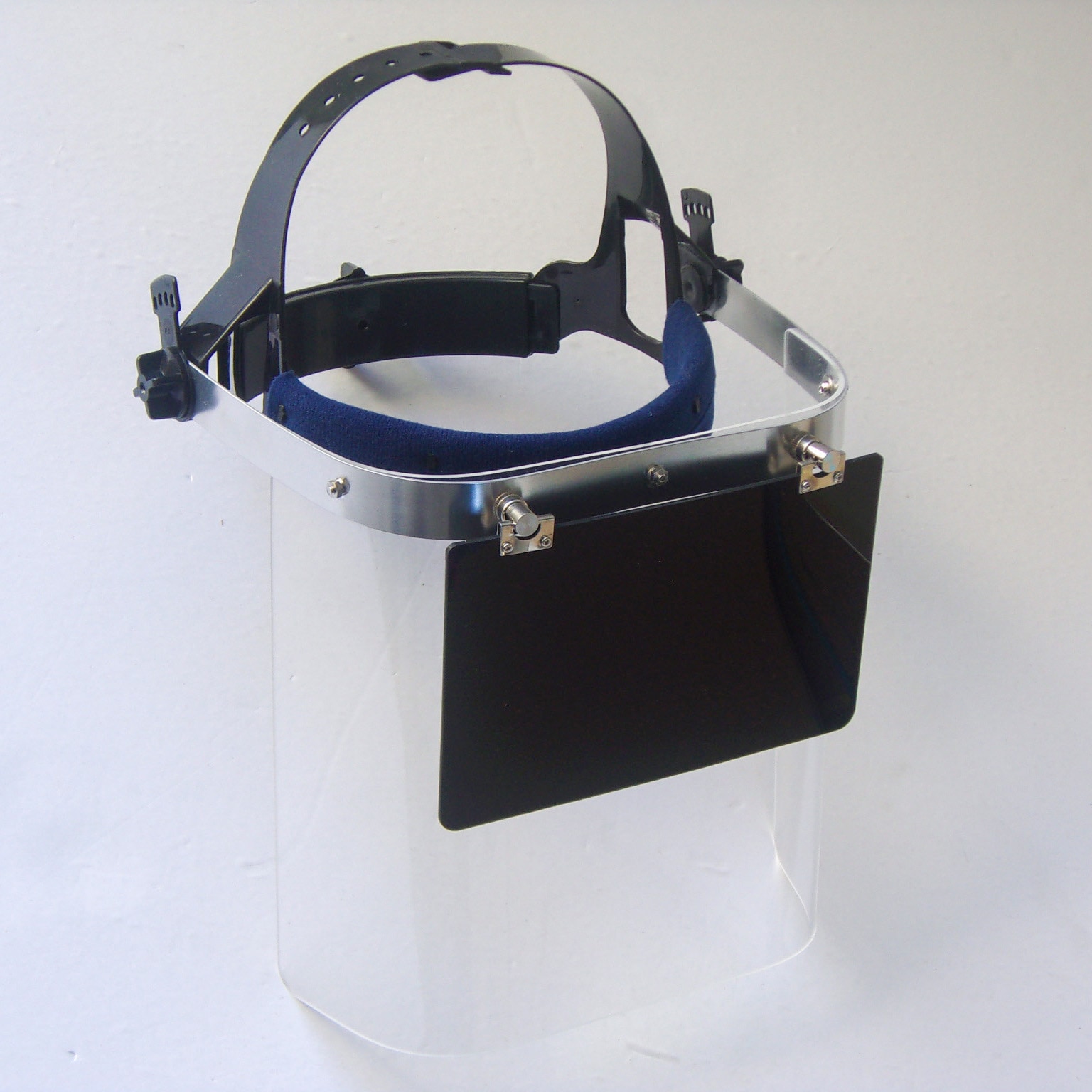 NT-304CW 防災面 304型 クリアー Wプレート付ギアバンド トーアボージン 溶接面(かぶり式)