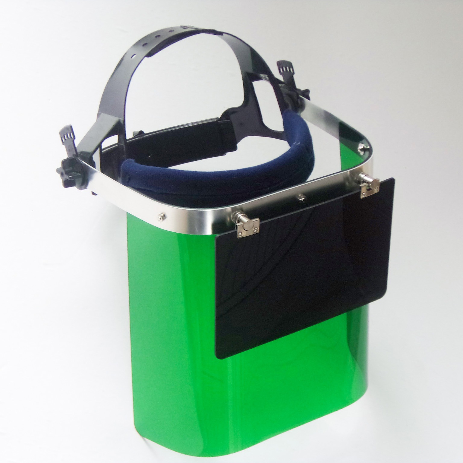 NT-304GW 防災面 304型 グリーン Wプレート付ギアバンド トーアボージン 溶接面(かぶり式)