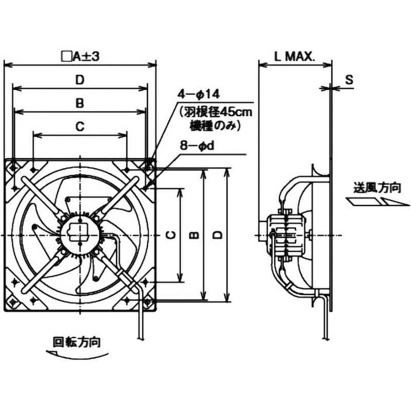 PN-504-03SH 有圧換気扇 標準形・単相・排気 1台 日立産機 PN-504-03SH 有圧換気扇 標準形・単相・排気 1台 日立産機