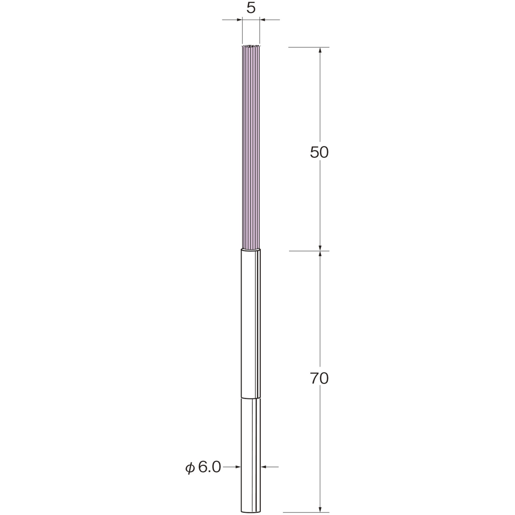 B9072 クリストンブリッスル 交差穴用 リューター(日本精密機械工作) #200 軸径6mm軸長70mmブラシ径5mm  B9072