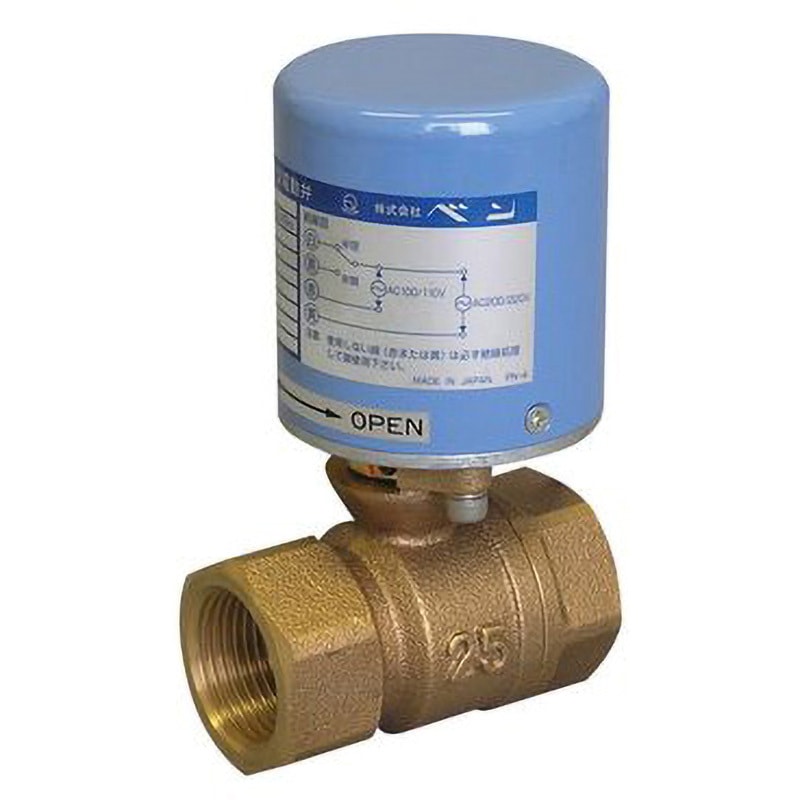 BM12S-J ボール式電動弁 BM-12S型(本体青銅製、標準ネック形) ベン 水・油・空気・気体・液体用 電圧(V):AC100/110/200/220(50/60Hz)共用 材質(本体)CAC406 呼び径10A 27,937円