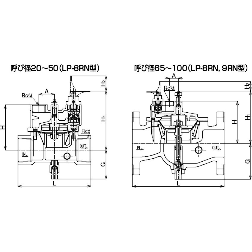 LP8RN-B 定水位弁 LP-8RN型(水用、寒冷地用)(本体FC、呼び径65以上 