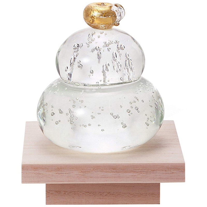 F-47144 福重ね 鏡餅 置物 ガラス 1個 アデリア(石塚硝子) 【通販