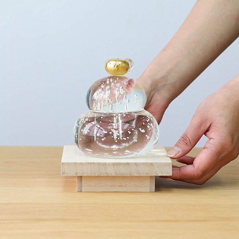 F-47144 福重ね 鏡餅 置物 ガラス 1個 アデリア(石塚硝子) 【通販