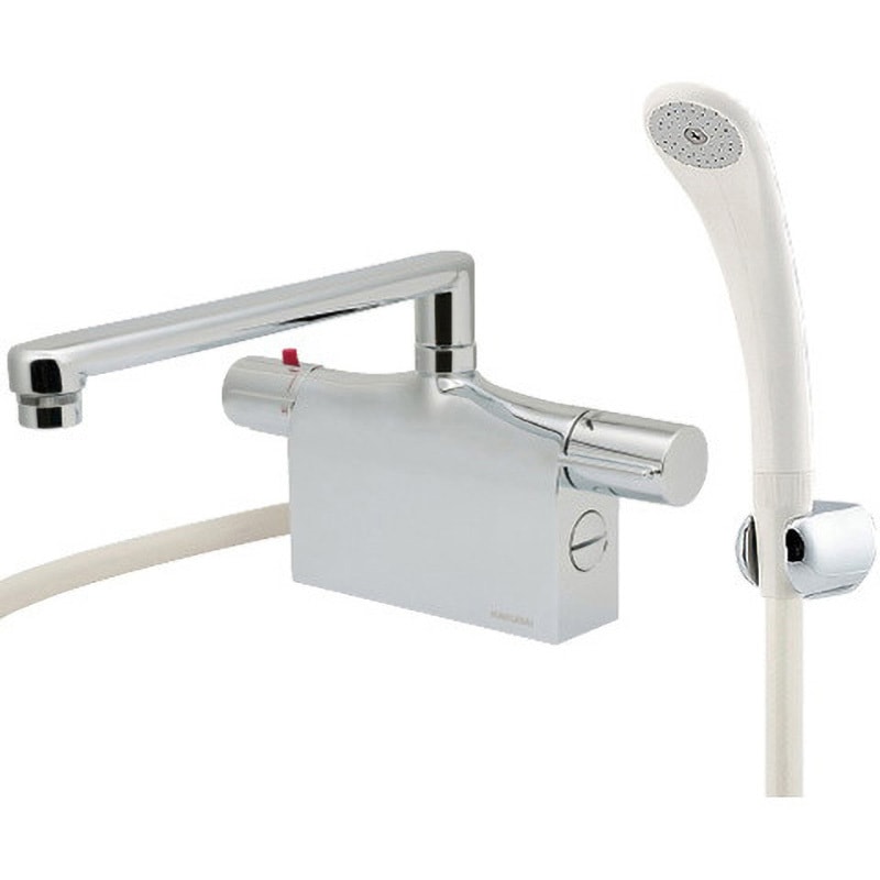 [KF3011T2S2HS]KVK デッキ形サーモスタット式シャワー 撥水サーモシリーズ 240mmパイプ付 KVK デッキ形サーモスタット式シャワー・メッキワンストップシャワー付