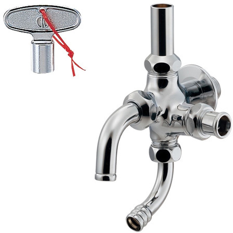 704-142-13 共用万能ホーム双口水栓(凍結防止つき) カクダイ 呼び径13mm