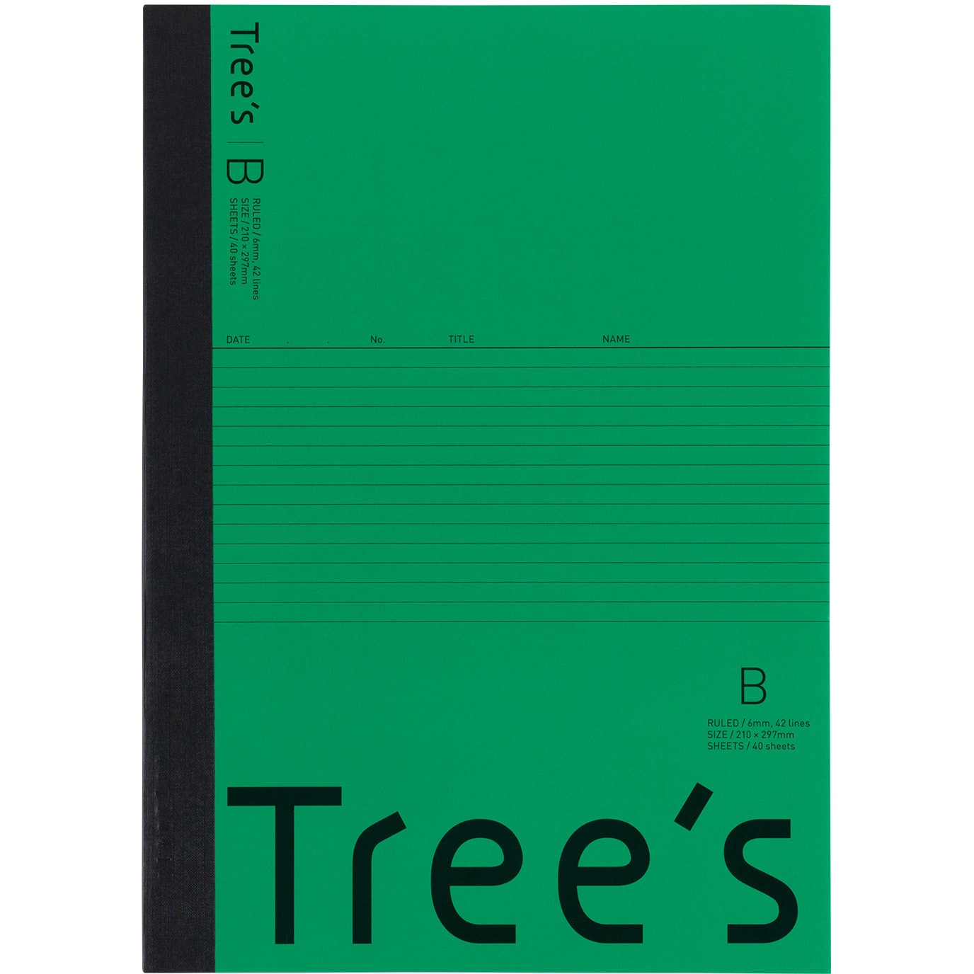 UTRBA4G ノートTree's A4 日本ノート 枚数40 B罫 グリーン UTRBA4G