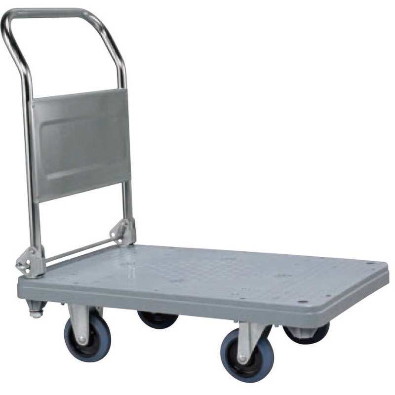 MHN-20CS 樹脂ハンドカー(折りたたみハンドルタイプ) サカエ ゴム車輪 荷重300kg 荷台奥行800mm荷台寸法730×505mm  MHN-20CS