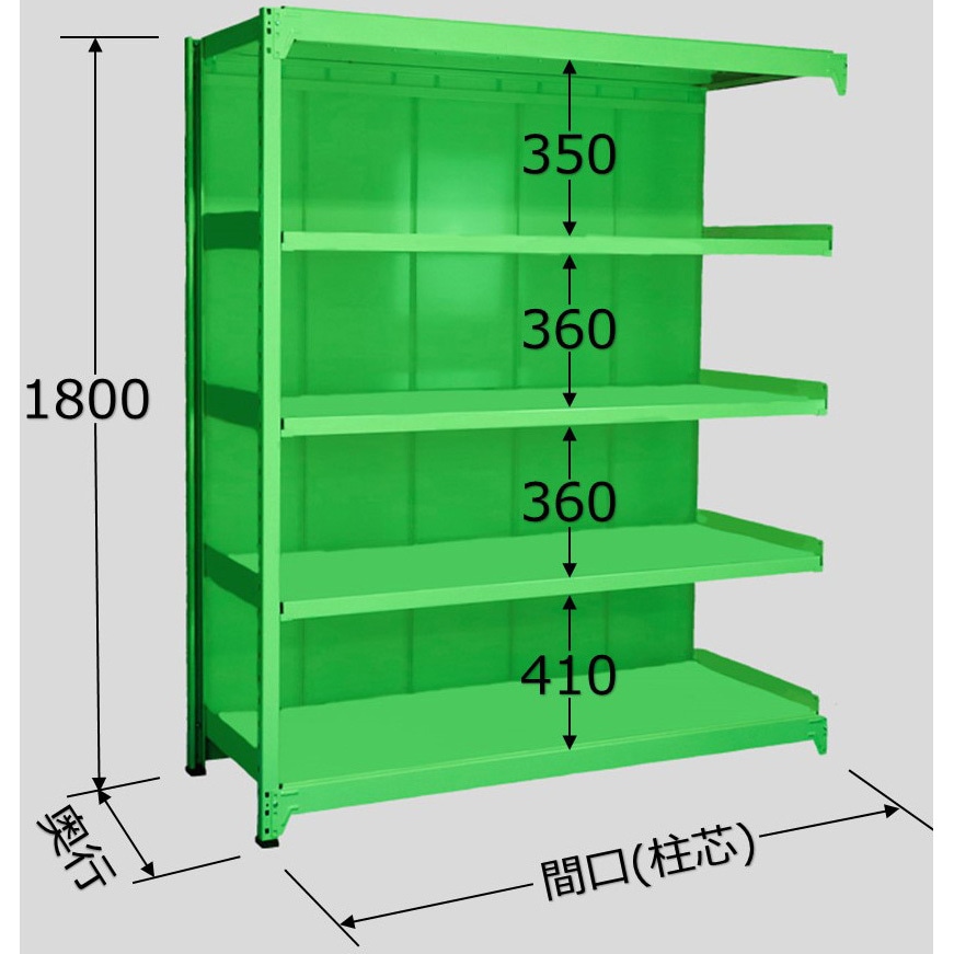 サカエ バーラック中量型(H1800MM・4段タイプ・単体・両面型) BM1809MW04T (188873)