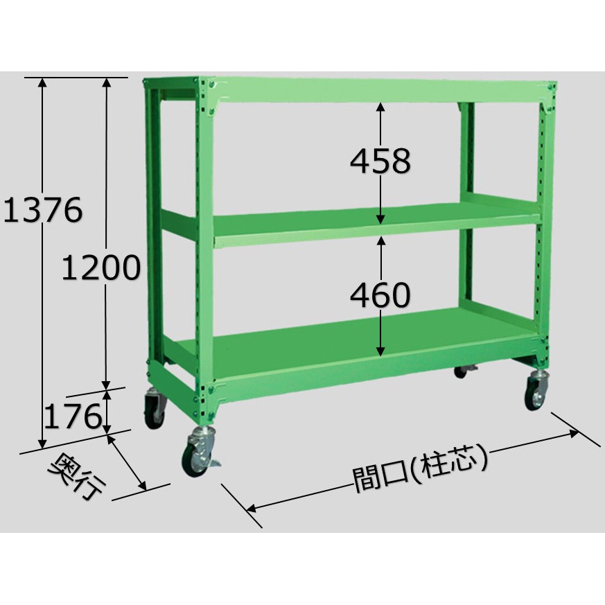 サカエ SAKAE RKラック（連結・均等耐荷重：250KG/段・4段タイプ） RKN-8454RI[313-560038] RKラック 連結・均等耐荷重：250kg⁄段・4段タイプ W1500×D600×H1800mm