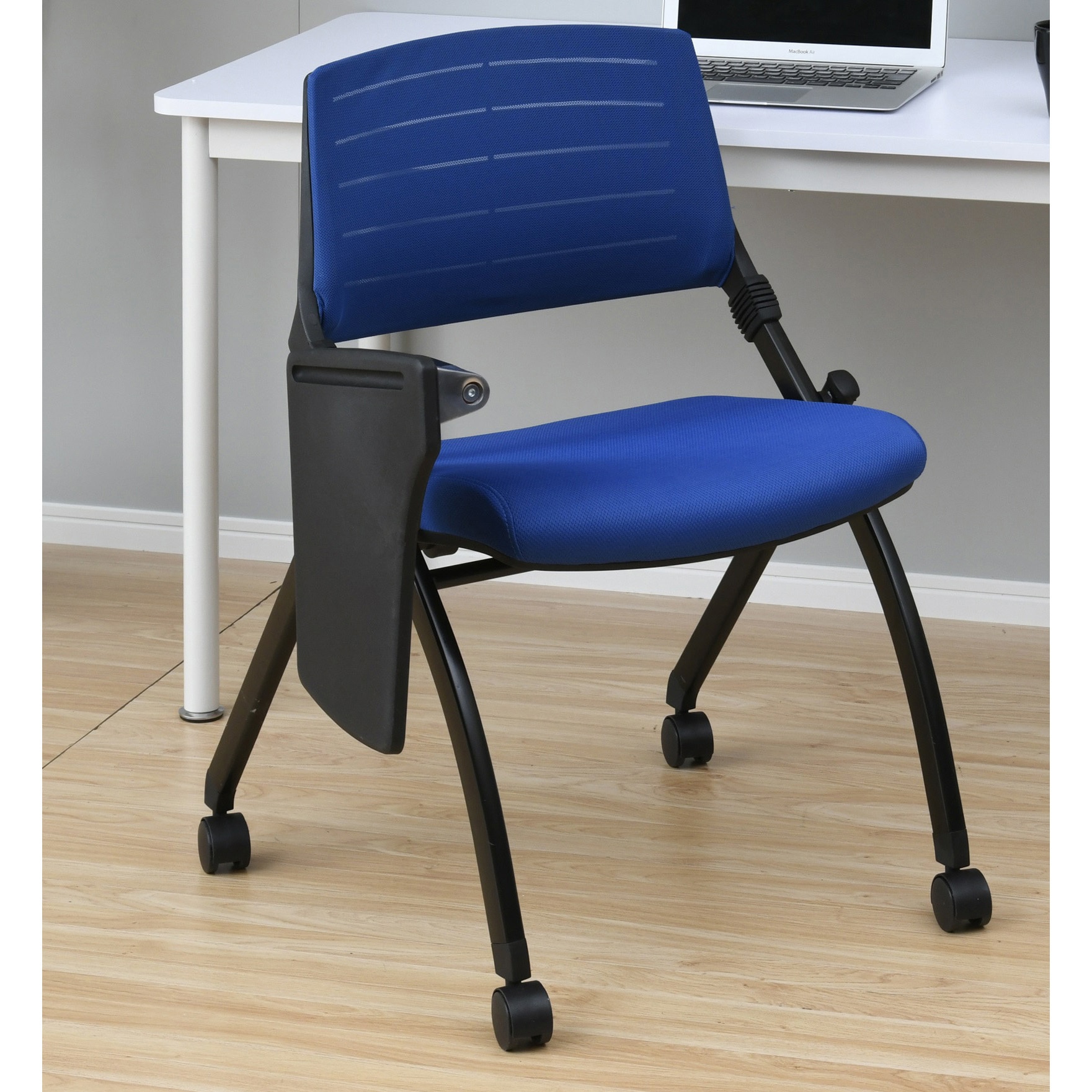 CNC-88MT(NV/BK) ミーティングチェア メモ台付き キャスター付き 平行