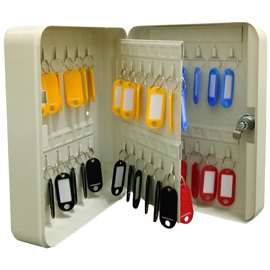 15459 スチールキーボックス セーフラン安全用品 アイボリー色