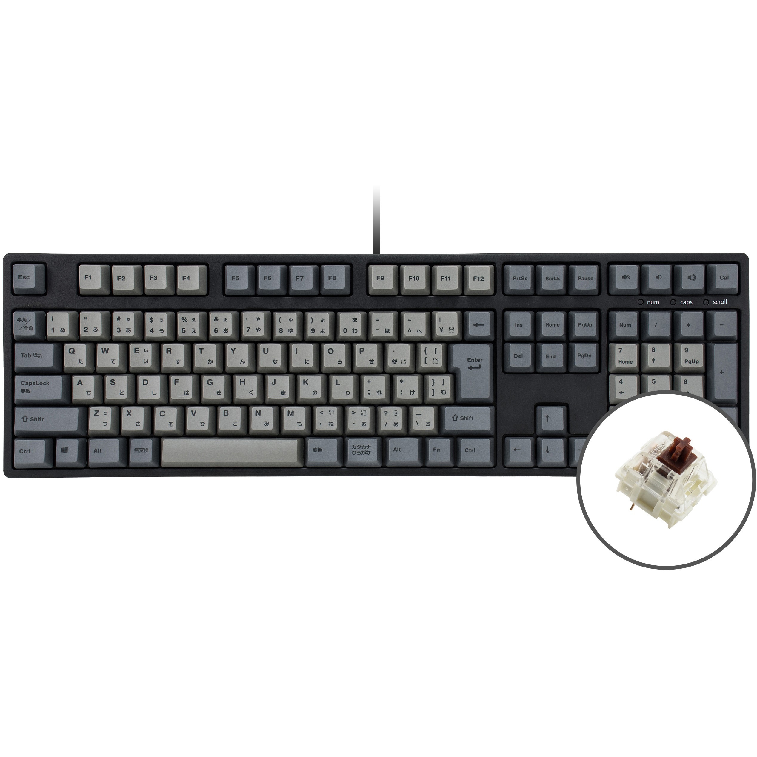 IK-CD108-G/BR-BK フルサイズメカニカルキーボード 112列 茶軸(タクタイル) 1台 プリンストン 【通販モノタロウ】