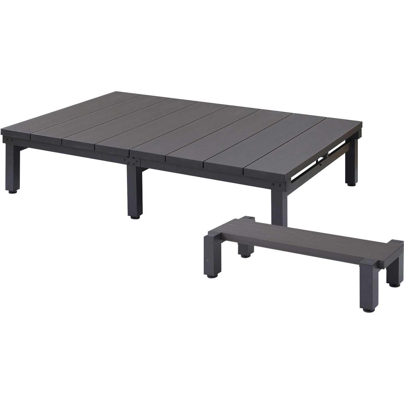 YJD-1890(DBR)+YJS-9040(DBR) 雨に強い人工木ウッドデッキ YAMAZEN