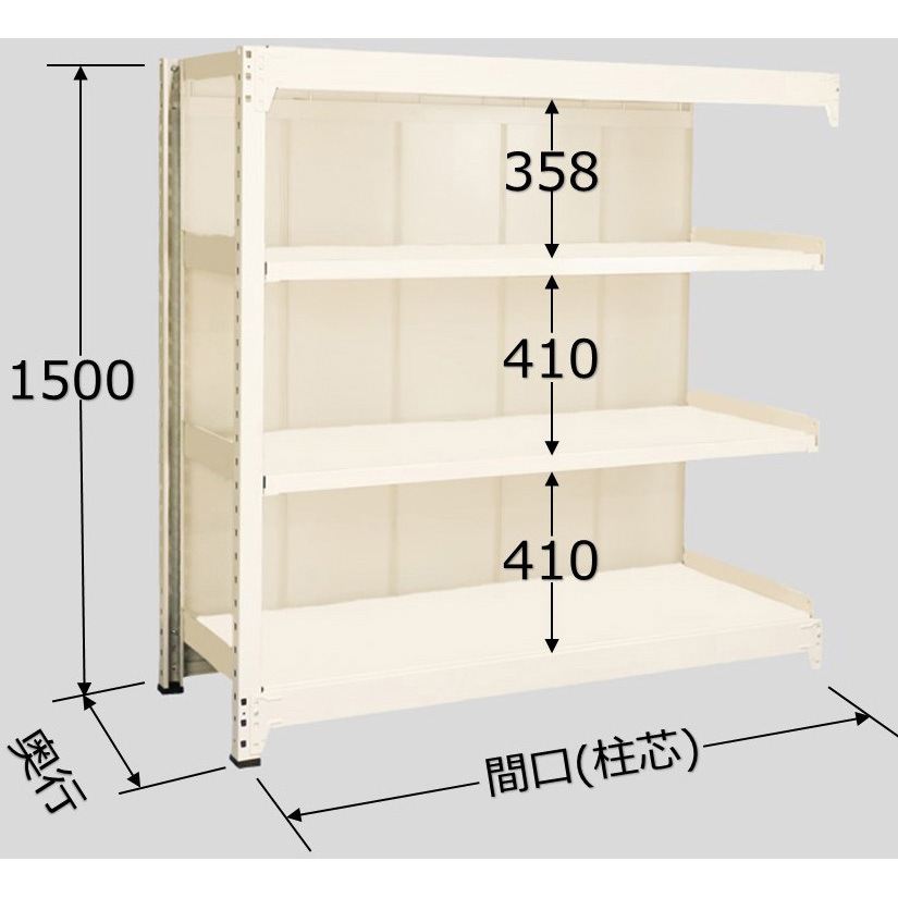 PBW-9124R 中量棚PB型パネル付(500kg/段・連結・高さ1500mm・4段タイプ) サカエ ベージュ色   PBW-9124R 32,487円
