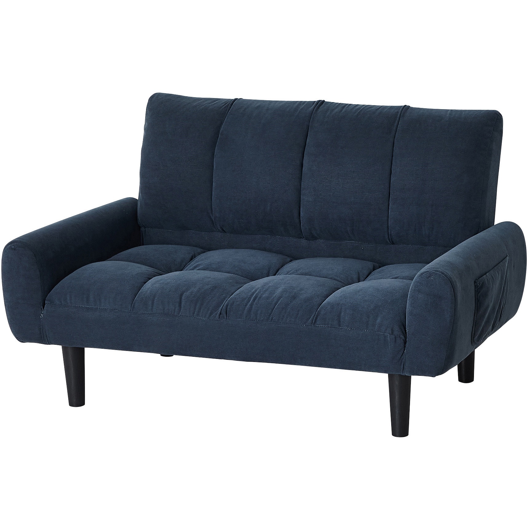 28748 2Pコーデュロイソファー クロシオ 完成品仕様 ネイビーブルー色