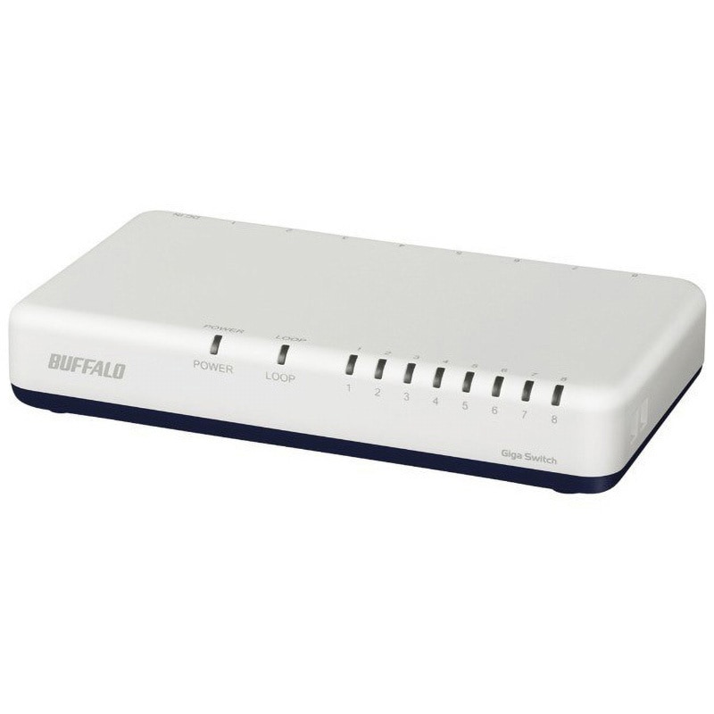 LSW6-GT-8EP/WH Giga 8ポート スイッチングハブ 電源外付け
