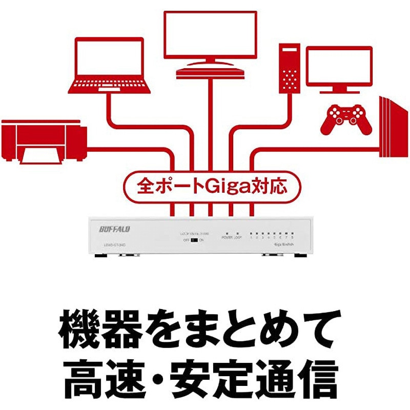 Amazon | BUFFALO Giga対応 金属筐体 電源内蔵 8ポート LSW6-GT
