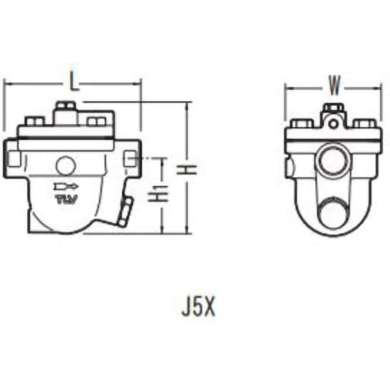 フリーフロート・スチームトラップ J5X /～2.1MPaG ねじ込み 蒸気用 呼び径(B)1 J5X-10-Rc-25-FCD450