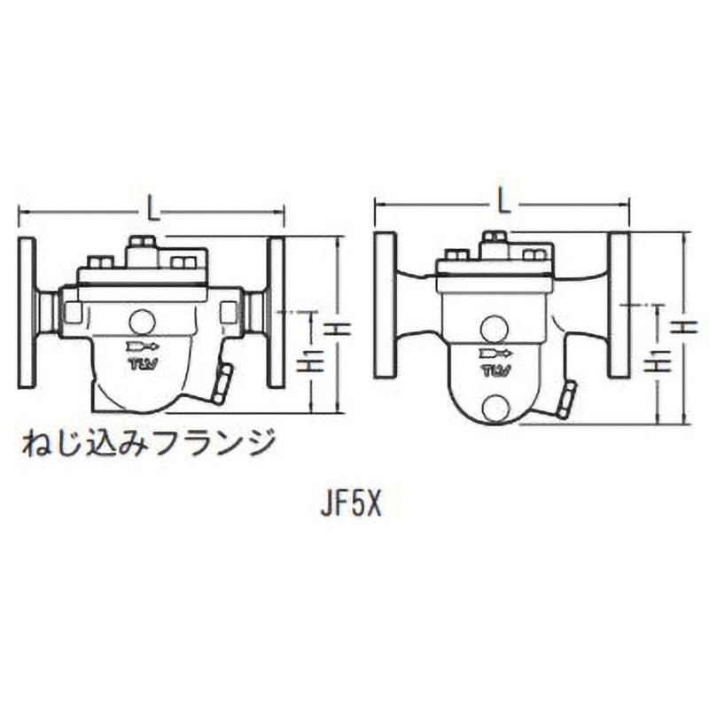 JF5X-10-10KFF-40-FCV410 フリーフロート・スチームトラップ フランジ
