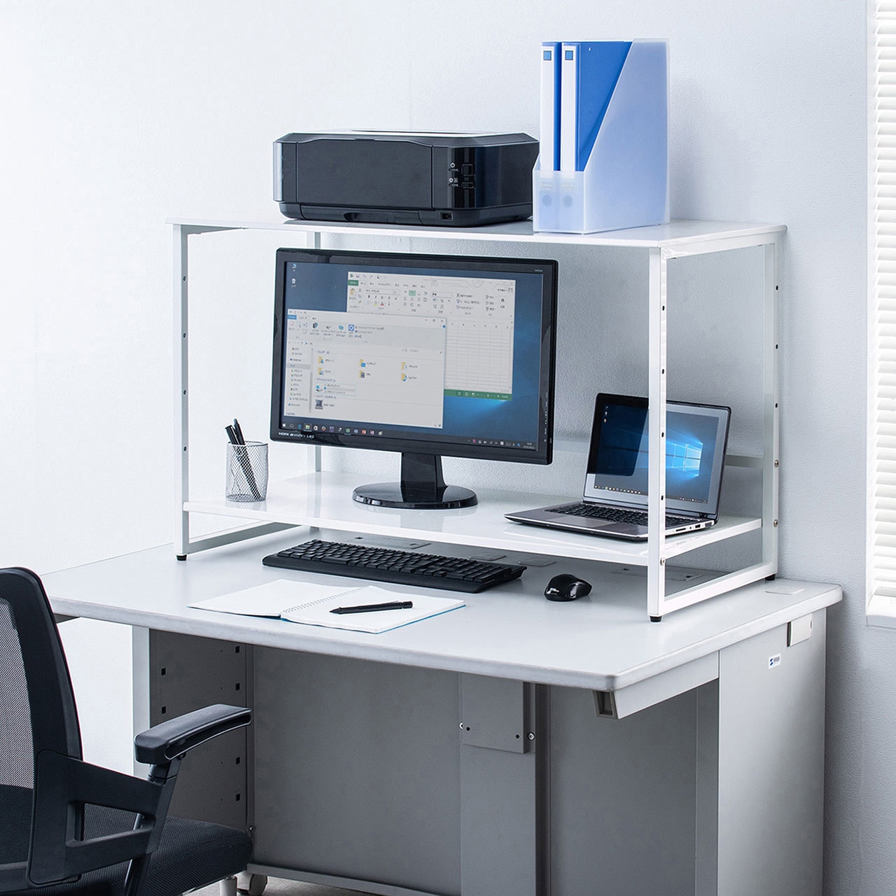 MR-69W 机上ラック サンワサプライ ホワイト色 スチール+エポキシ粉体