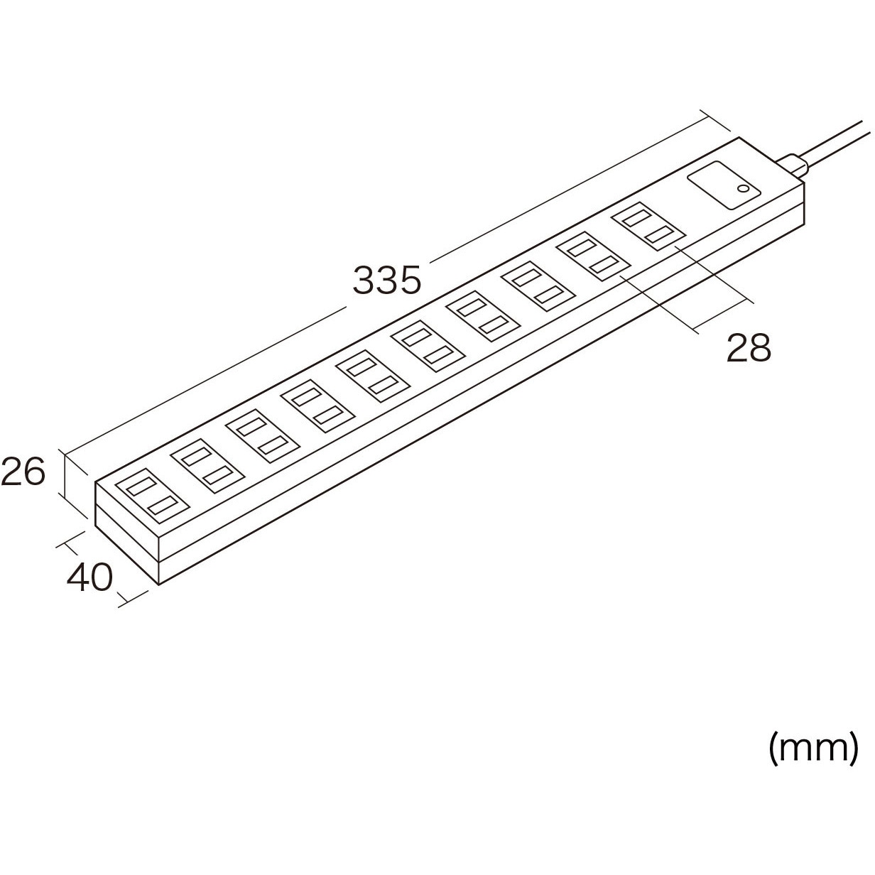 TAP-SP217-3 電源タップ サンワサプライ 10口 2P 一括集中スイッチ