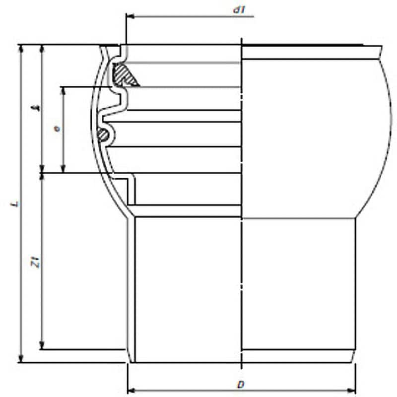 0°SRF 下水継手 ゴム輪受口0度自在曲管 東栄管機 呼び径250 - 【通販モノタロウ】