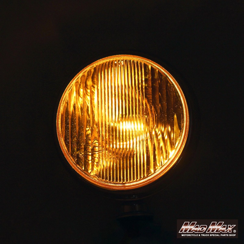 フォグランプ　汎用　20φ　100W　24V　大型　メッキ　ハロゲン　フォグ　イエロータイプ　H3　2つセット　RMD0001 ランボ フォグランプ 20φ 100W 24V ハロゲン H3 レトロ仕様 丸 メッキ