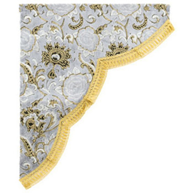 ルームカーテン ハイルーフ用 モンブランローズ シルバー プリーツあり 裏地あり 横1200mm×縦1400mm 2枚セット 雅 CH-MRSIPU14 トラック用 モンブランローズ トラック用五右衛門カーテン | 公式