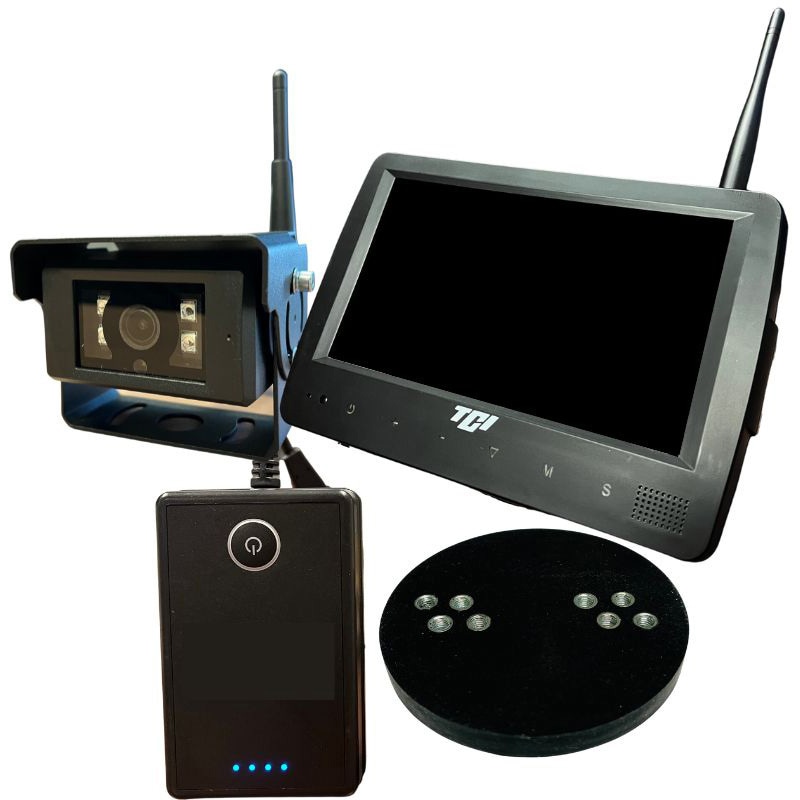 GMBC-1006S 農機・特殊車両用2.4Gワイヤレスカメラ&マグネットバッテリー&7インチモニターセット(マグネットベース付) 1セット TCI 【通販モノタロウ】