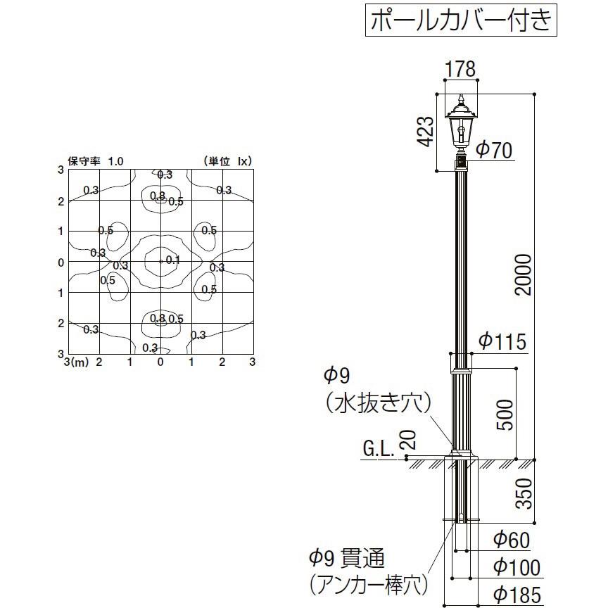 8VLE30NG+DUU01+DUU03 100V エントランスライト LEBJ-1型 ガード
